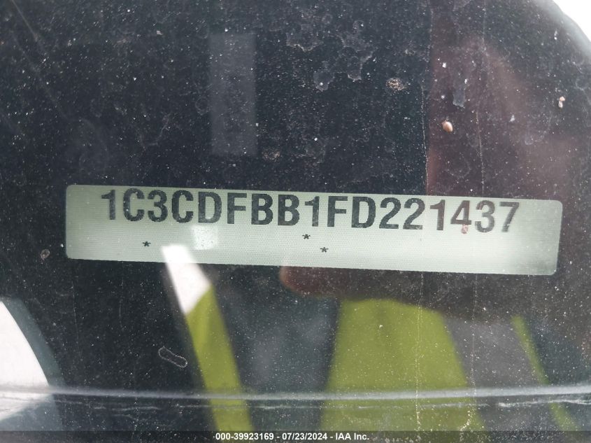 2015 Dodge Dart Sxt VIN: 1C3CDFBB1FD221437 Lot: 39923169