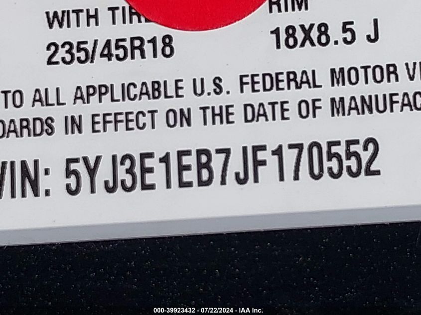 2018 TESLA MODEL 3 - 5YJ3E1EB7JF170552