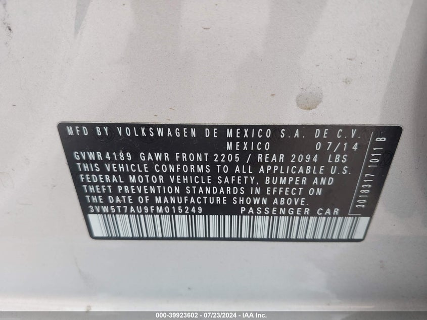 2015 VOLKSWAGEN GOLF GTI 2.0T S 4-DOOR - 3VW5T7AU9FM015249