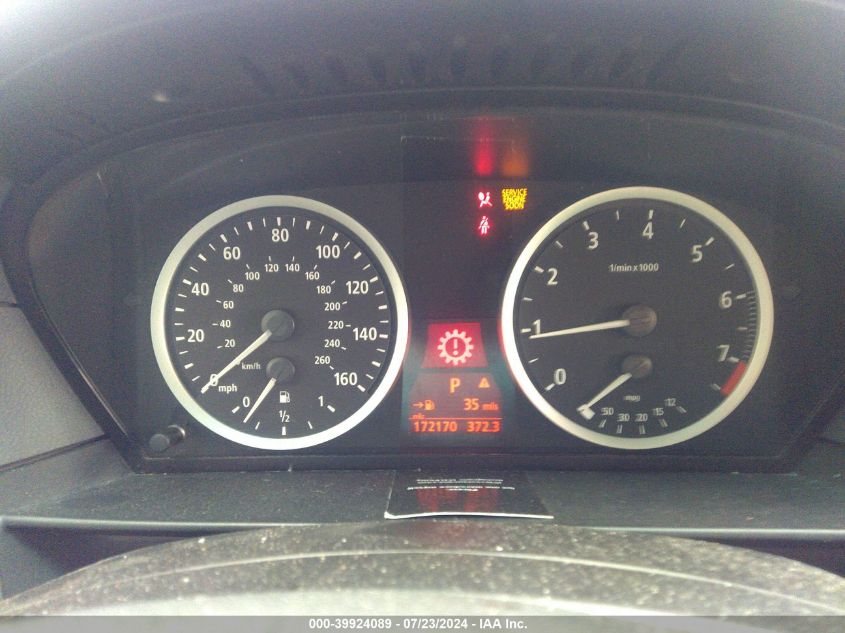 2007 BMW 530 I VIN: WBANE73527CM57633 Lot: 39924089