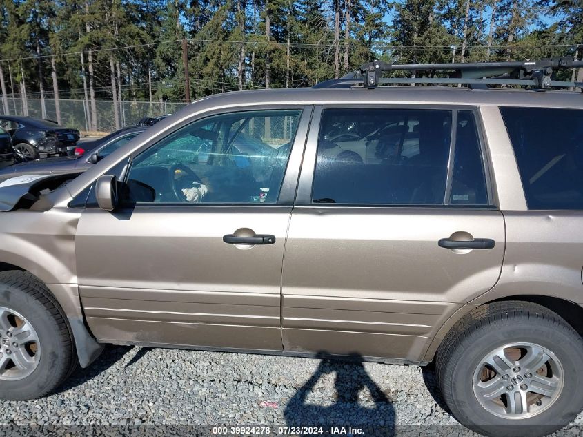 2005 Honda Pilot Ex-L VIN: 2HKYF18555H567855 Lot: 39924278