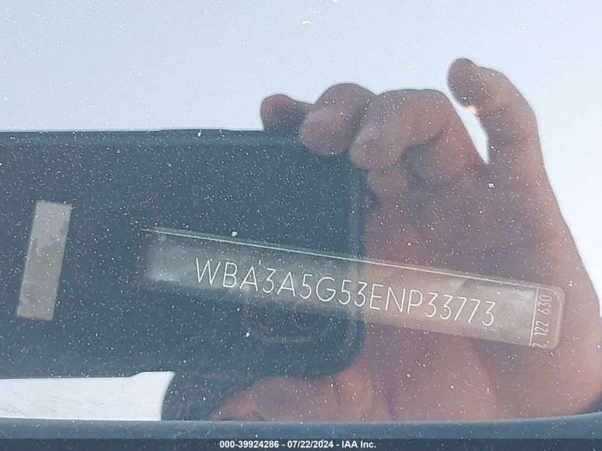 2014 BMW 328I VIN: WBA3A5G53ENP33773 Lot: 39924286