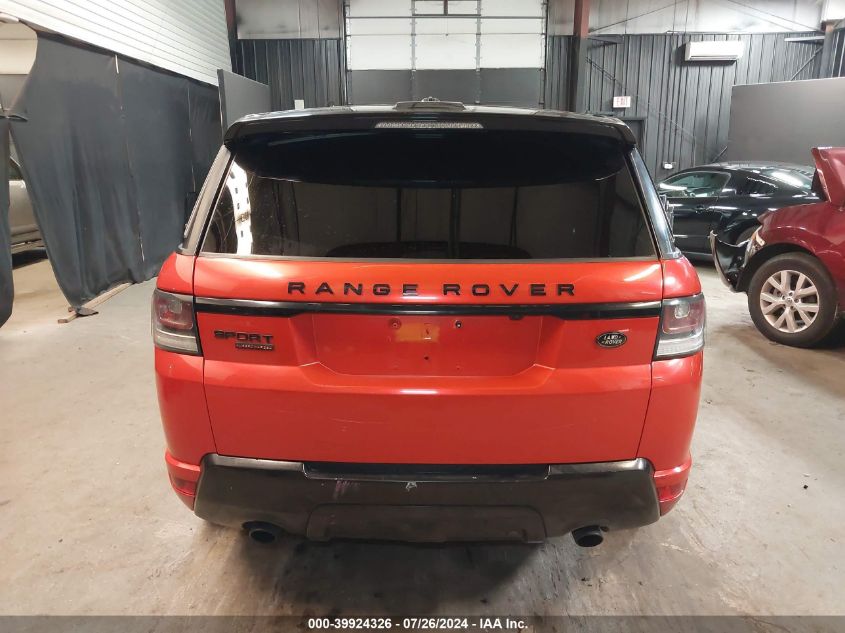 2015 Land Rover Range Rover Sport 3.0L V6 Supercharged Hse VIN: SALWR2VF5FA521249 Lot: 39924326