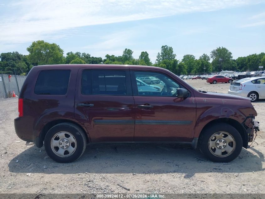 2012 Honda Pilot Lx VIN: 5FNYF4H21CB057764 Lot: 39924612