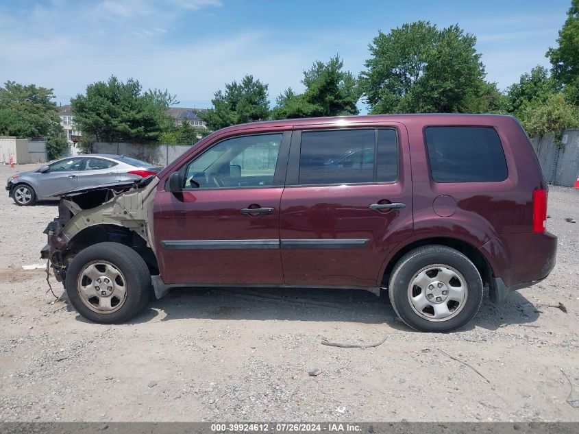 2012 Honda Pilot Lx VIN: 5FNYF4H21CB057764 Lot: 39924612