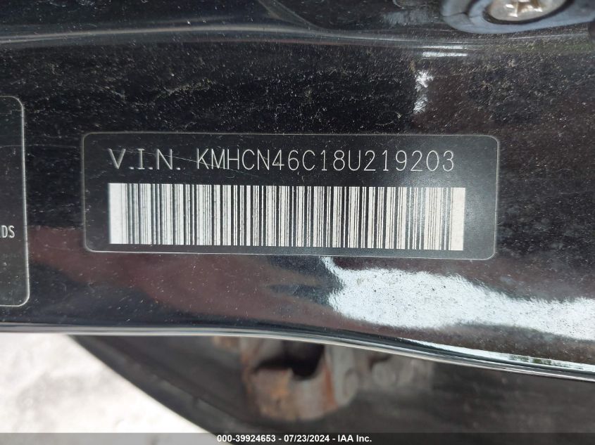 2008 Hyundai Accent Gls VIN: KMHCN46C18U219203 Lot: 39924653