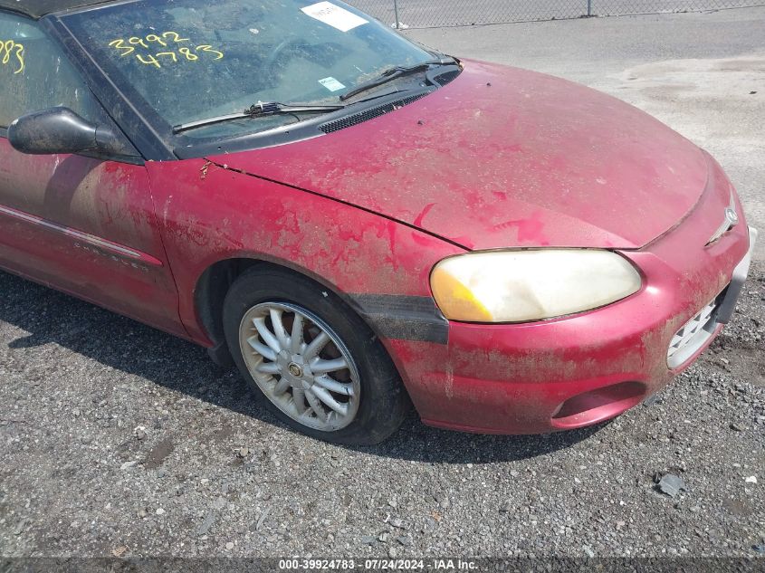 2001 Chrysler Sebring Lxi VIN: 1C3EL55UX1N562633 Lot: 39924783