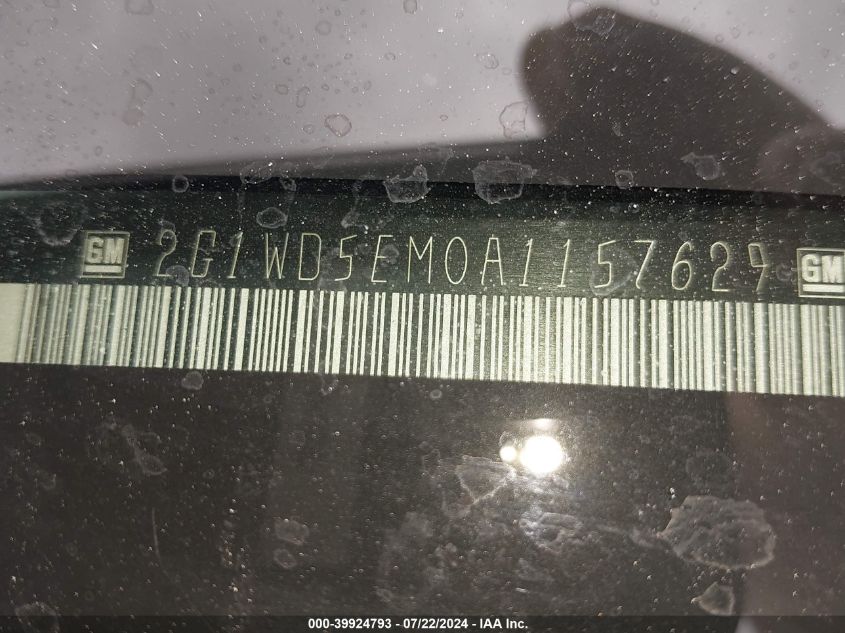 2010 Chevrolet Impala Police VIN: 2G1WD5EM0A1157629 Lot: 39924793
