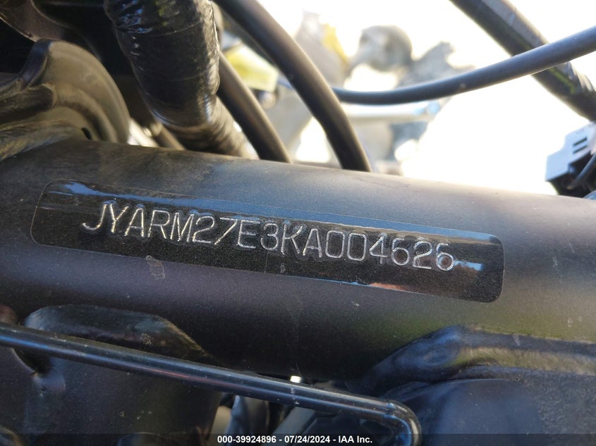 2019 YAMAHA MT07 VIN: JYARM27E3KA004626