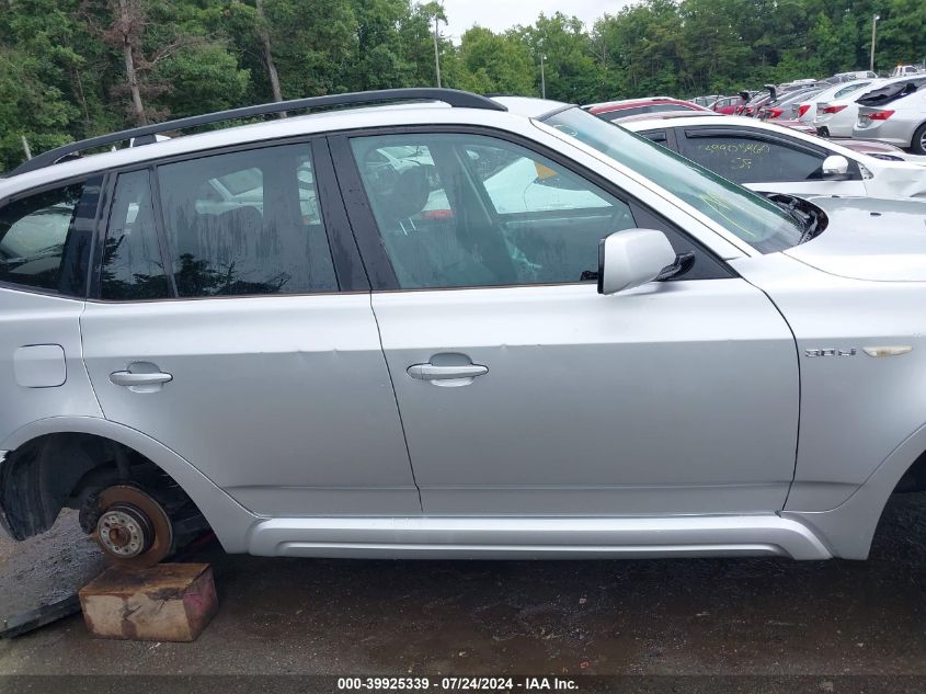 2007 BMW X3 3.0Si VIN: WBXPC93477WF08312 Lot: 39925339