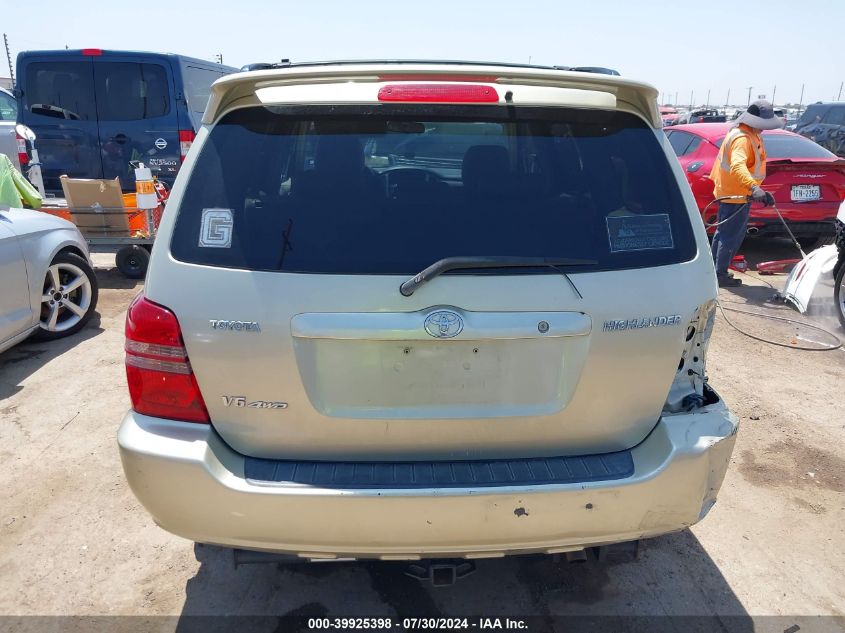 2003 Toyota Highlander V6 VIN: JTEHF21A630124715 Lot: 39925398