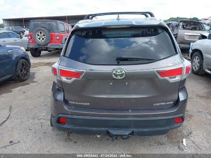 2016 Toyota Highlander Limited Platinum V6 VIN: 5TDDKRFH6GS341133 Lot: 39925443