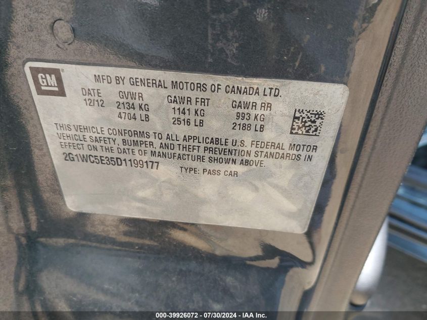 2G1WC5E35D1199177 2013 Chevrolet Impala Ltz