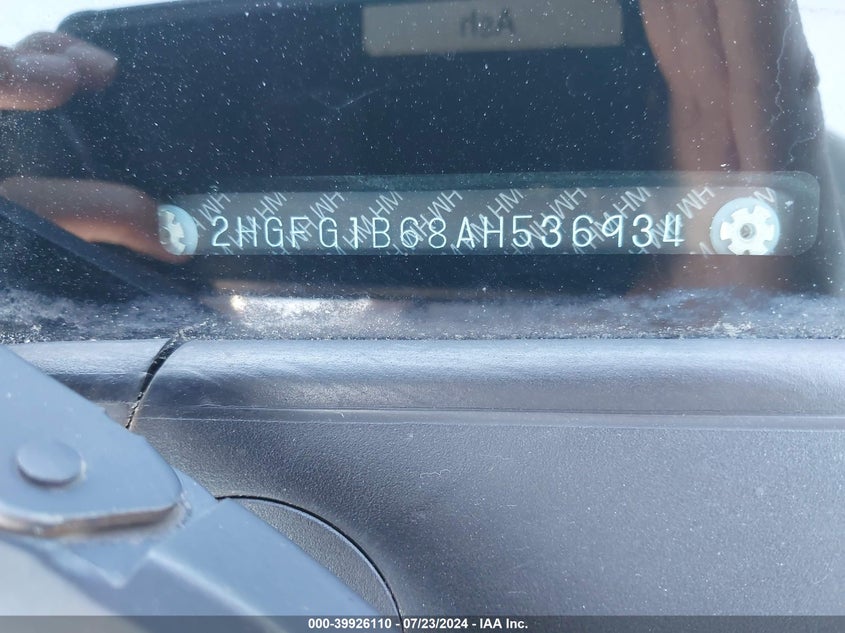 2010 Honda Civic Lx VIN: 2HGFG1B68AH536934 Lot: 39926110