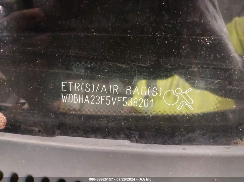 1997 Mercedes-Benz C 230 VIN: WDBHA23E5VF538201 Lot: 39926157