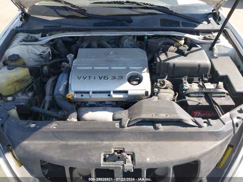 2004 Lexus Es 330 VIN: JTHBA30G345027429 Lot: 39926921