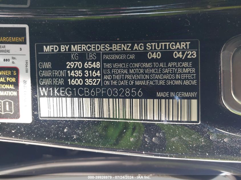 2023 Mercedes-Benz Eqe 350 4Matic VIN: W1KEG1CB6PF032856 Lot: 39926979