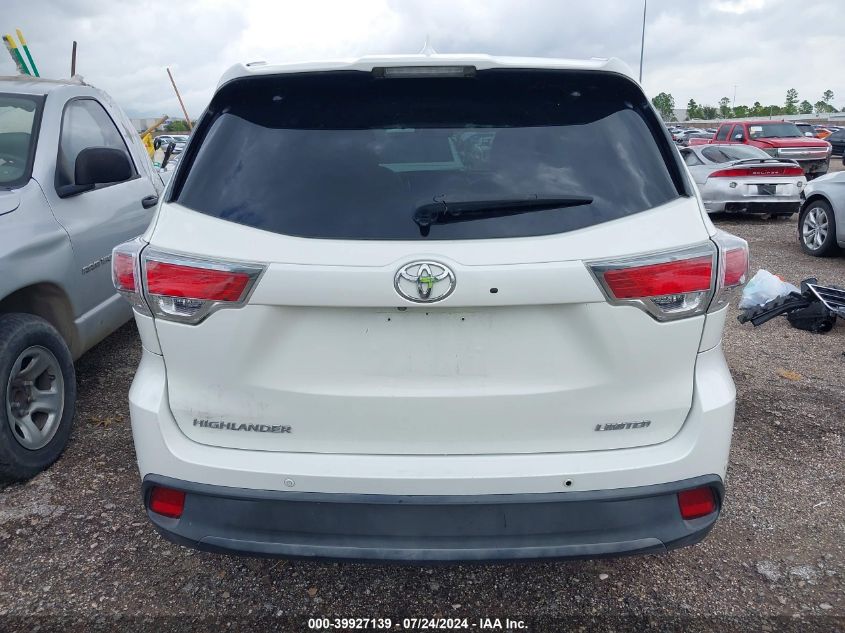 2015 Toyota Highlander Limited V6 VIN: 5TDYKRFH7FS114548 Lot: 39927139