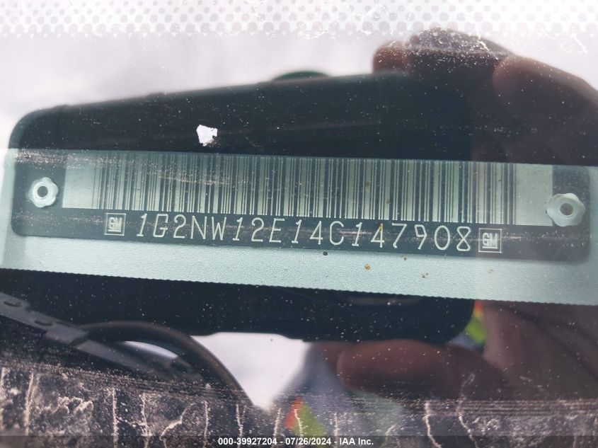 2004 Pontiac Grand Am Gt VIN: 1G2NW12E14C147908 Lot: 39927204