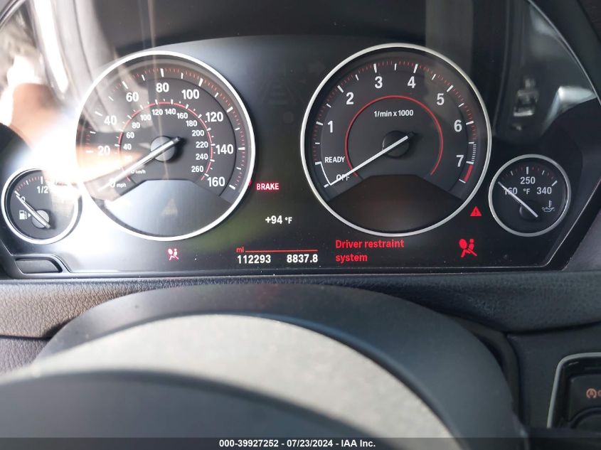 2017 BMW 330I VIN: WBA8B9C30HK884932 Lot: 39927252