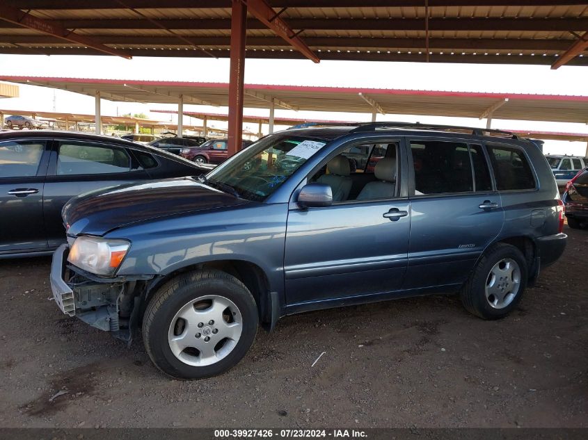 2007 Toyota Highlander Limited V6 VIN: JTEEP21A170194578 Lot: 39927426