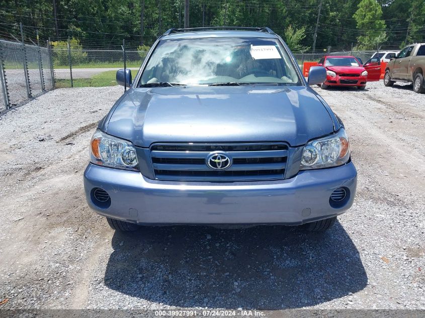 2006 Toyota Highlander VIN: JTEGD21A560133203 Lot: 39927991