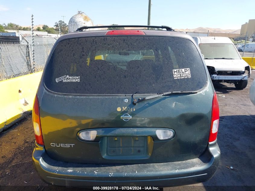 2001 Nissan Quest Gxe VIN: 4N2ZN15T11D802274 Lot: 39928178