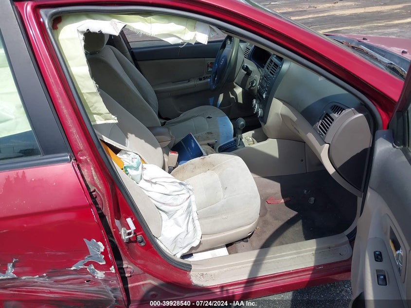 2008 Kia Spectra Ex VIN: KNAFE121685509576 Lot: 39928540