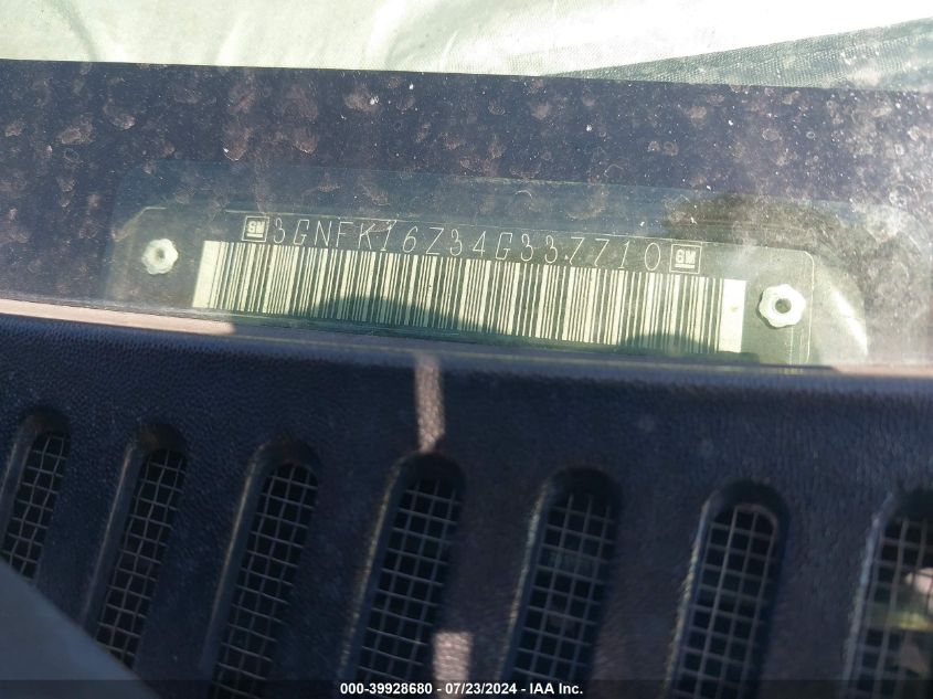 2004 Chevrolet Suburban 1500 Z71 VIN: 3GNFK16Z34G337710 Lot: 39928680