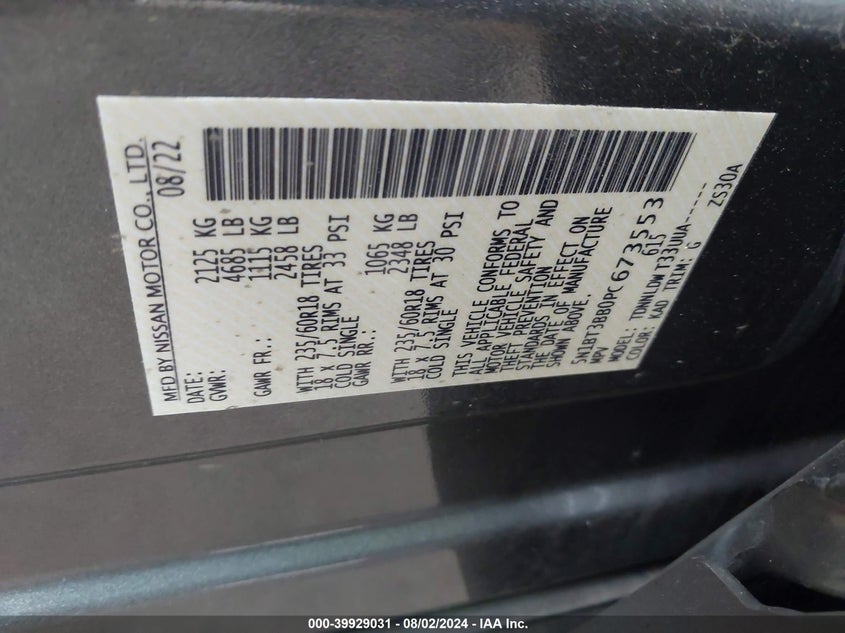 2023 NISSAN ROGUE SV INTELLIGENT AWD - 5N1BT3BB0PC673553