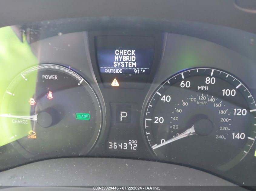 2010 Lexus Rx 450H VIN: JTJBC1BAXA2409959 Lot: 39929446