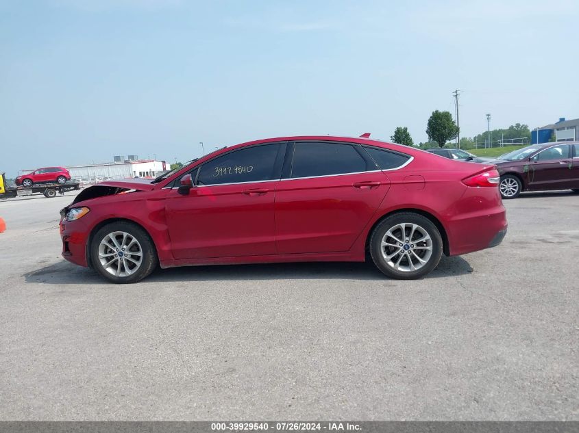 2019 Ford Fusion Se VIN: 3FA6P0HD4KR133494 Lot: 39929540