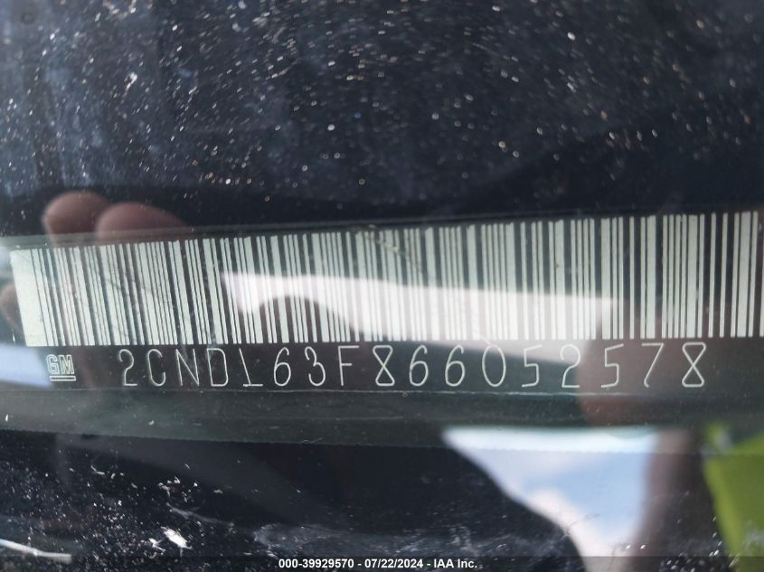 2006 Chevrolet Equinox Lt VIN: 2CNDL63F866052578 Lot: 39929570