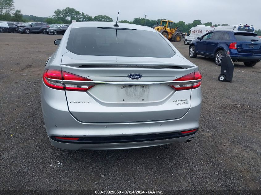 2018 Ford Fusion Hybrid Titanium VIN: 3FA6P0RU3JR124198 Lot: 39929659