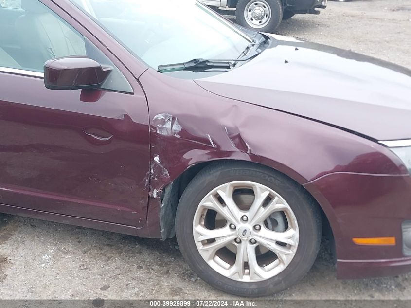 2012 Ford Fusion Se VIN: 3FAHP0HG5CR406446 Lot: 39929899