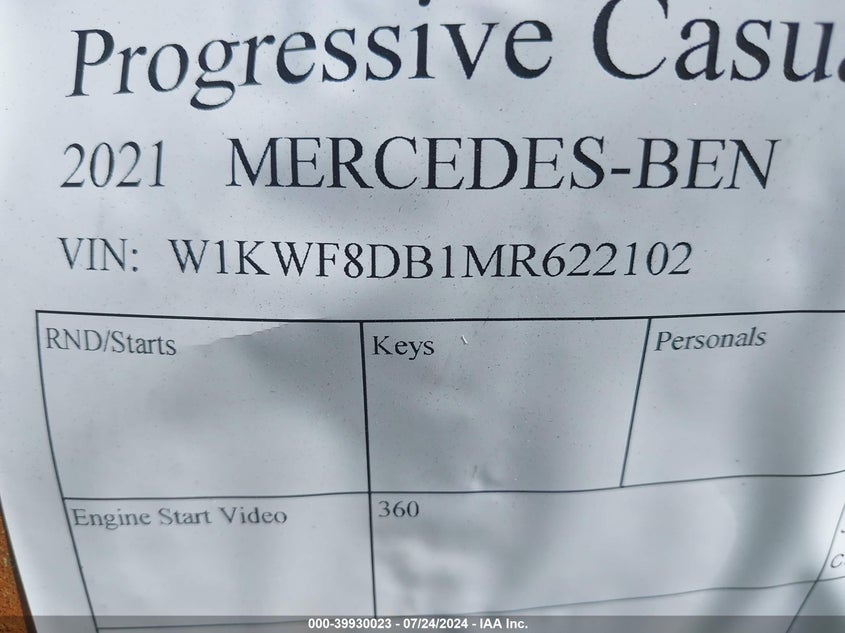 2021 MERCEDES-BENZ C 300 SEDAN VIN: W1KWF8DB1MR622102