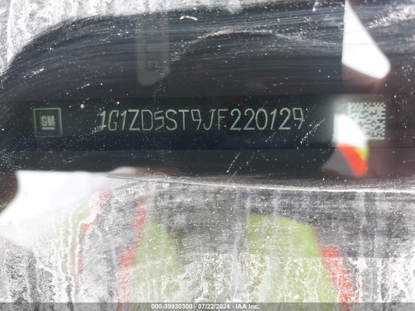 2018 Chevrolet Malibu Lt VIN: 1G1ZD5ST9JF220129 Lot: 39930308
