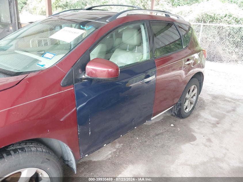 2010 Nissan Murano Sl VIN: JN8AZ1MU2AW016488 Lot: 39930489