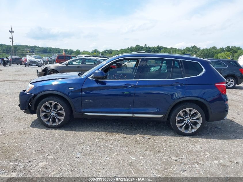 2017 BMW X3 xDrive28I VIN: 5UXWX9C36H0W75524 Lot: 39930563