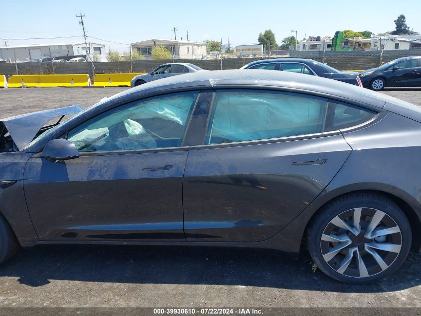 2024 Tesla Model 3 Long Range Dual Motor All-Wheel Drive VIN: 5YJ3E1EB6RF736129 Lot: 39930610