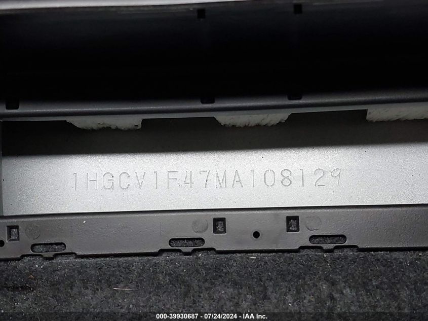 2021 Honda Accord Sport Special Edition VIN: 1HGCV1F47MA108129 Lot: 39930687