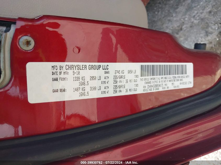 2011 Dodge Grand Caravan Express VIN: 2D4RN4DG9BR500175 Lot: 39930762