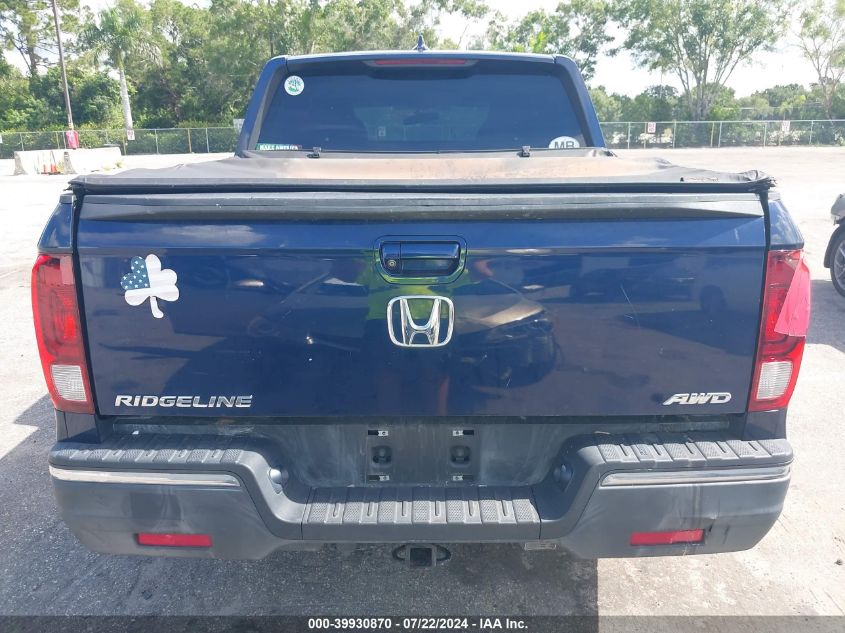 2017 Honda Ridgeline Rts VIN: 5FPYK3F4XHB004876 Lot: 39930870