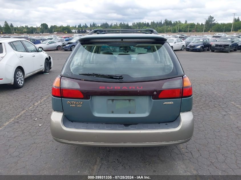2001 Subaru Outback H6-3.0 VIN: 4S3BH806917625834 Lot: 39931335