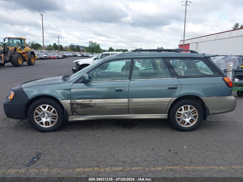 2001 Subaru Outback H6-3.0 VIN: 4S3BH806917625834 Lot: 39931335