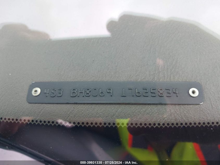 2001 Subaru Outback H6-3.0 VIN: 4S3BH806917625834 Lot: 39931335