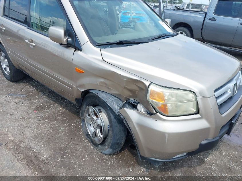 2006 Honda Pilot Ex VIN: 2HKYF18466H528006 Lot: 39931600