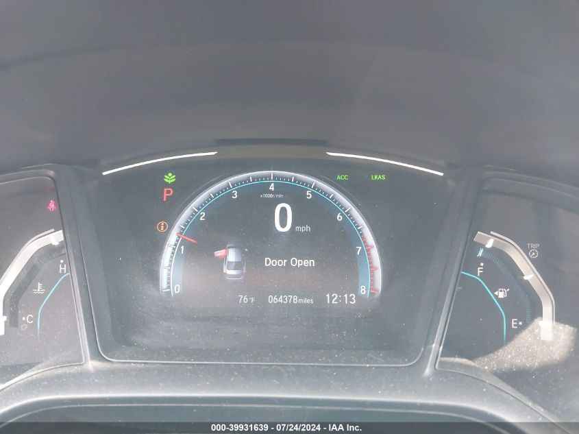 2019 Honda Civic Lx VIN: 19XFC2F60KE007047 Lot: 39931639