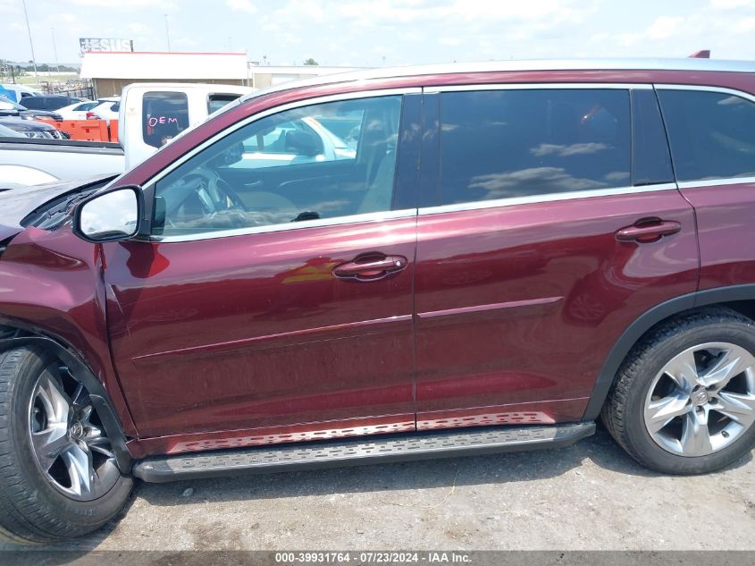 2015 Toyota Highlander Limited V6 VIN: 5TDDKRFHXFS221141 Lot: 39931764