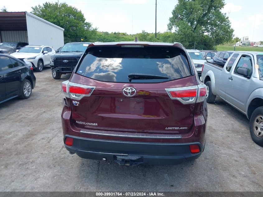 2015 TOYOTA HIGHLANDER LIMITED V6 - 5TDDKRFHXFS221141